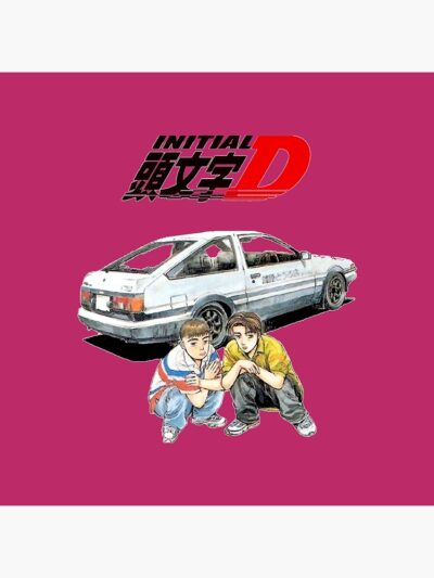 Alternative view of Anime Initial D Takumi And Itsuki Colorfull Throw Pillow