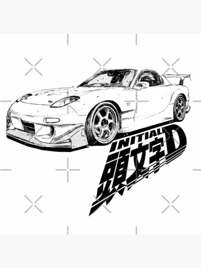 Alternative view of Initial D Rx7 Fc Manga Classic Design Throw Pillow