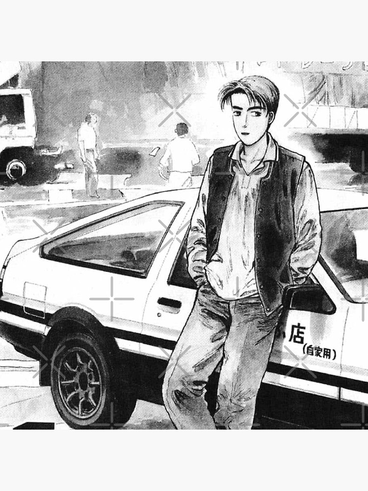 Initial D Takumi Manga Ae86 Vintage Design Shower Curtain - Image 2