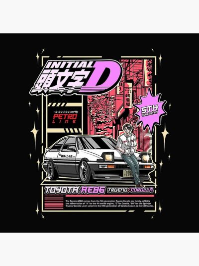 Alternative view of Best Design Ae 86 Initial D Anime Shower Curtain