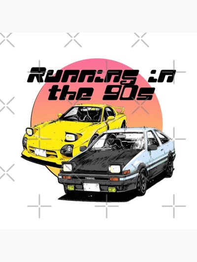 Alternative view of Initial D Running In The 90s Manga Shower Curtain