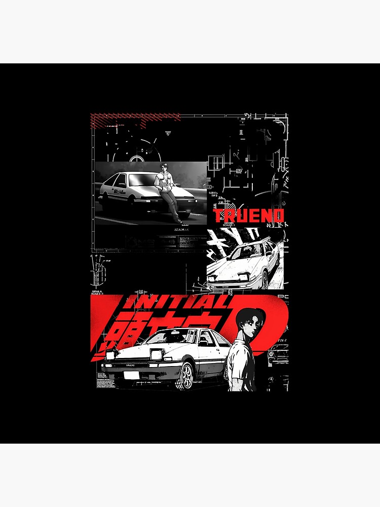 Hot Design Anime Initial D Vintage Shower Curtain - Image 2