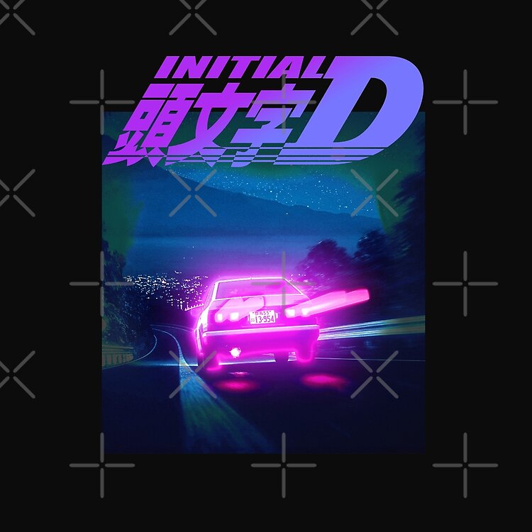 Initial D Neon Light Ae86 Vintage Design Tote Bag - Image 2