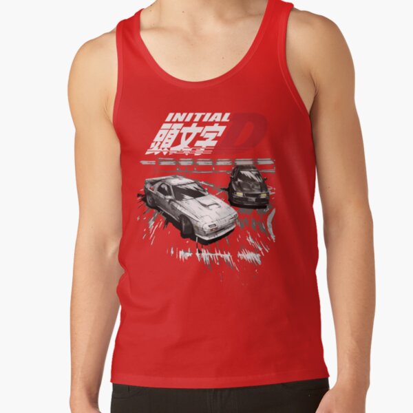 Initial D Mountain Drift Racing Tandem Evo Iii Vs Fc Rx 7 Tank Top - Image 4