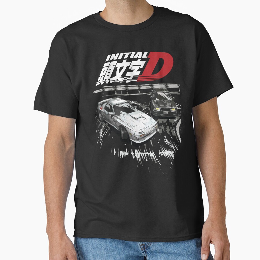 Initial D Mountain Drift Racing Tandem Evo Iii Vs Fc Rx 7 T-shirt