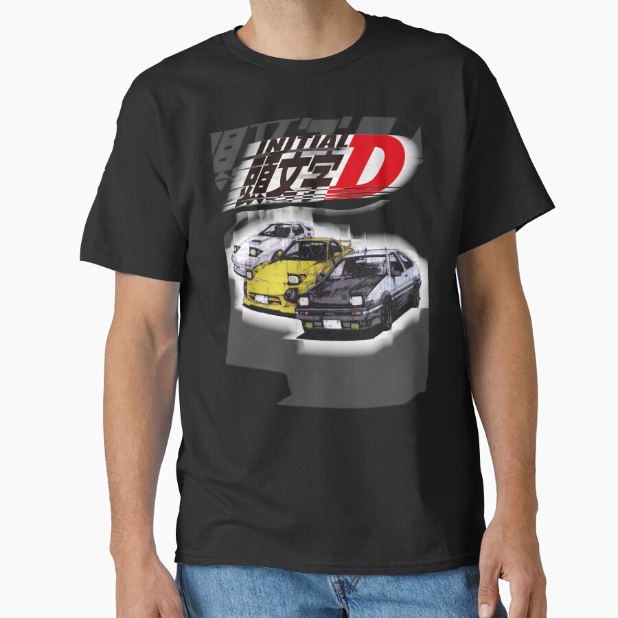Initial D Ae86 And Rx7 Sketch T-shirt - Image 2