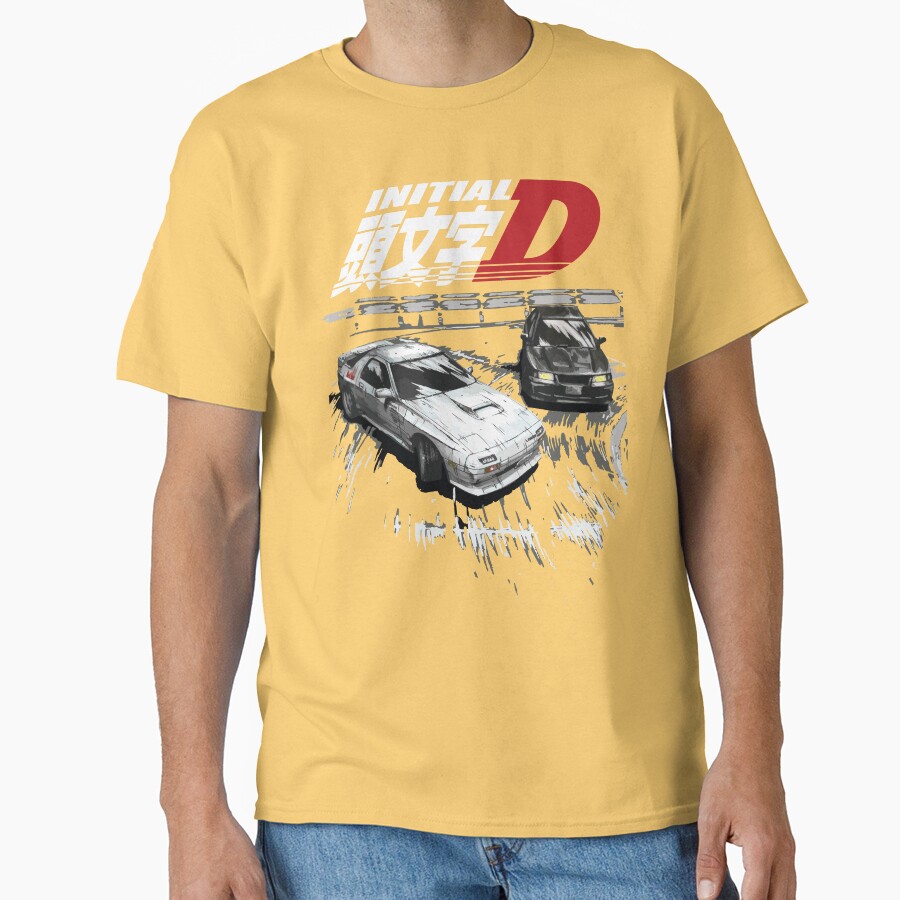 Initial D Mountain Drift Racing Tandem Evo Iii Vs Fc Rx 7 T-shirt - Image 6