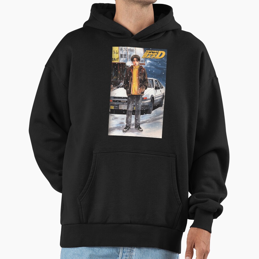 Initial D Manga Takumi Fujiwara Snow Hoodie - Image 3