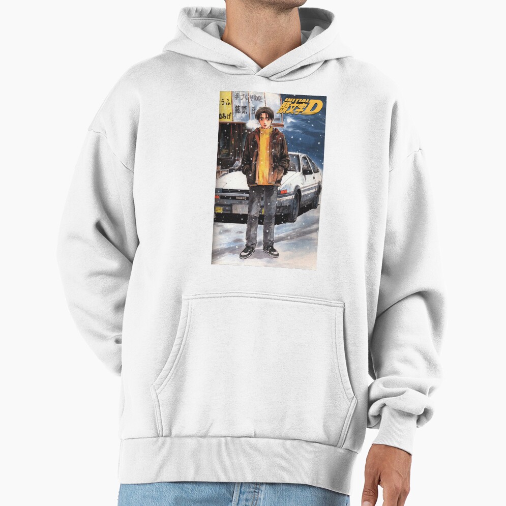 Initial D Manga Takumi Fujiwara Snow Hoodie - Image 2