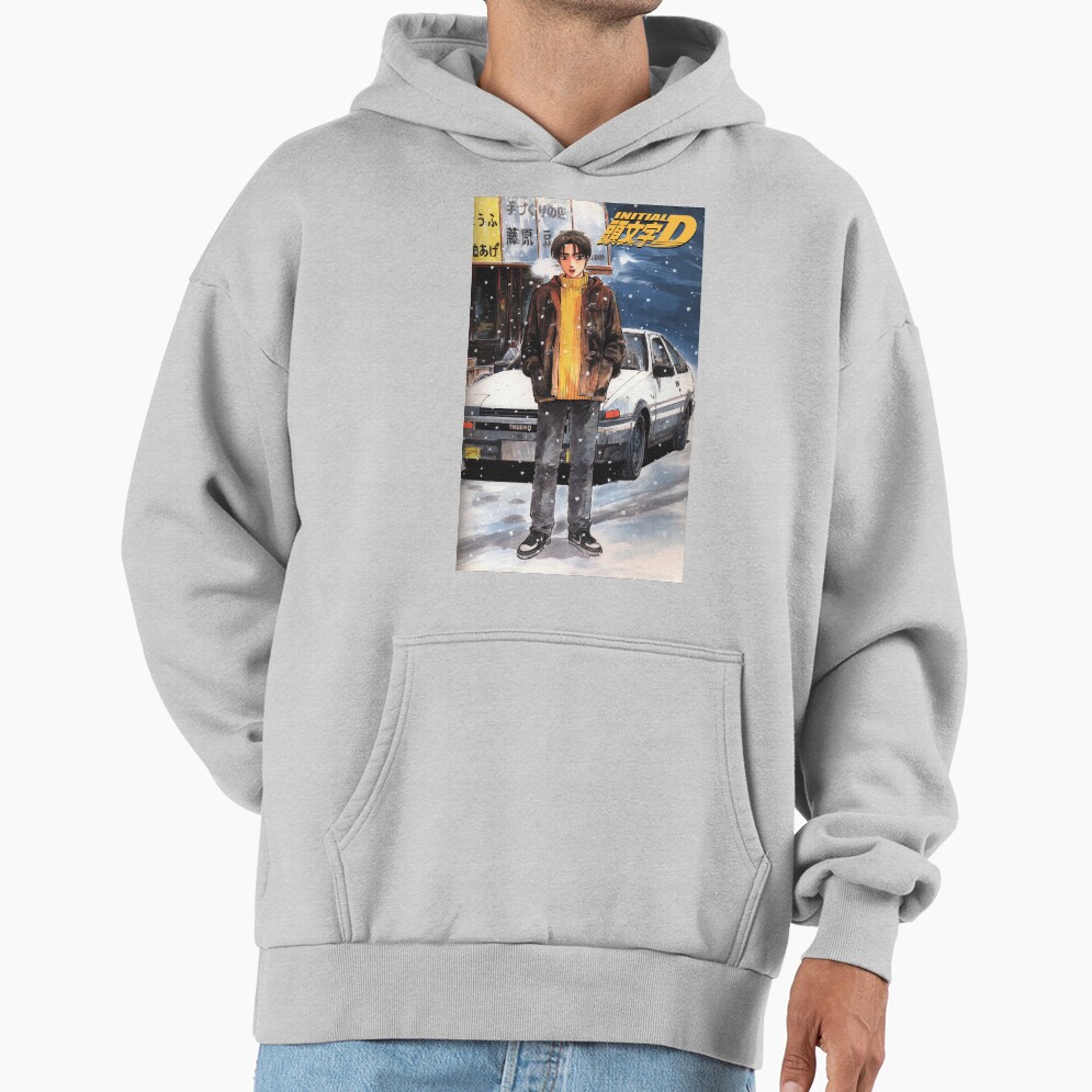Initial D Manga Takumi Fujiwara Snow Hoodie - Image 5