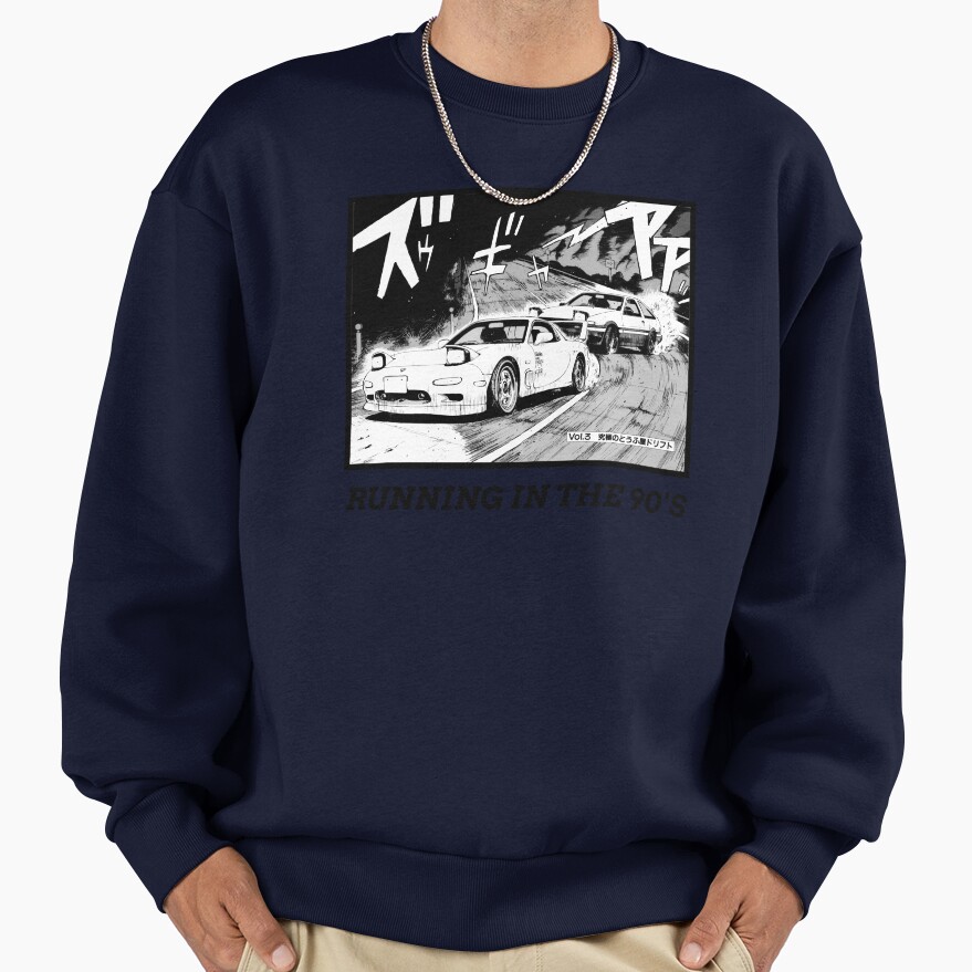Initial D Running In The 90 S Ae86 Vs Rx7 Sweatshirt - Image 5
