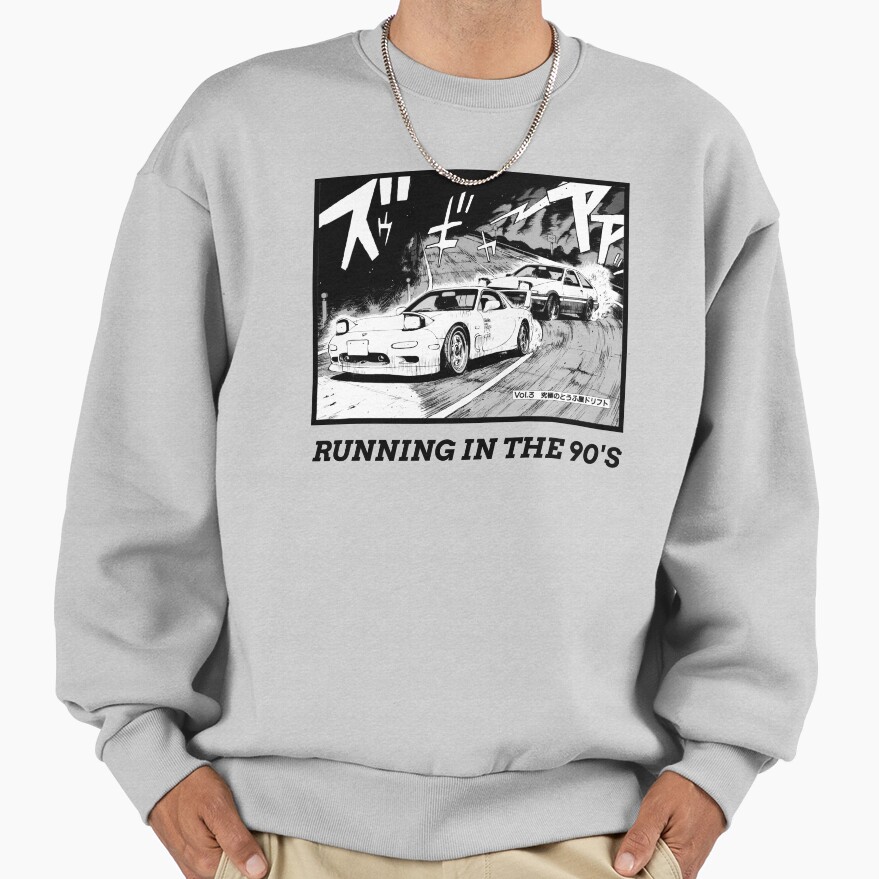 Initial D Running In The 90 S Ae86 Vs Rx7 Sweatshirt - Image 4