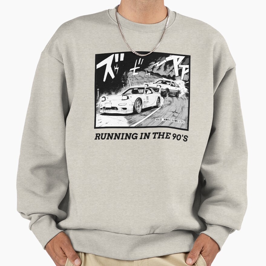 Initial D Running In The 90 S Ae86 Vs Rx7 Sweatshirt - Image 3