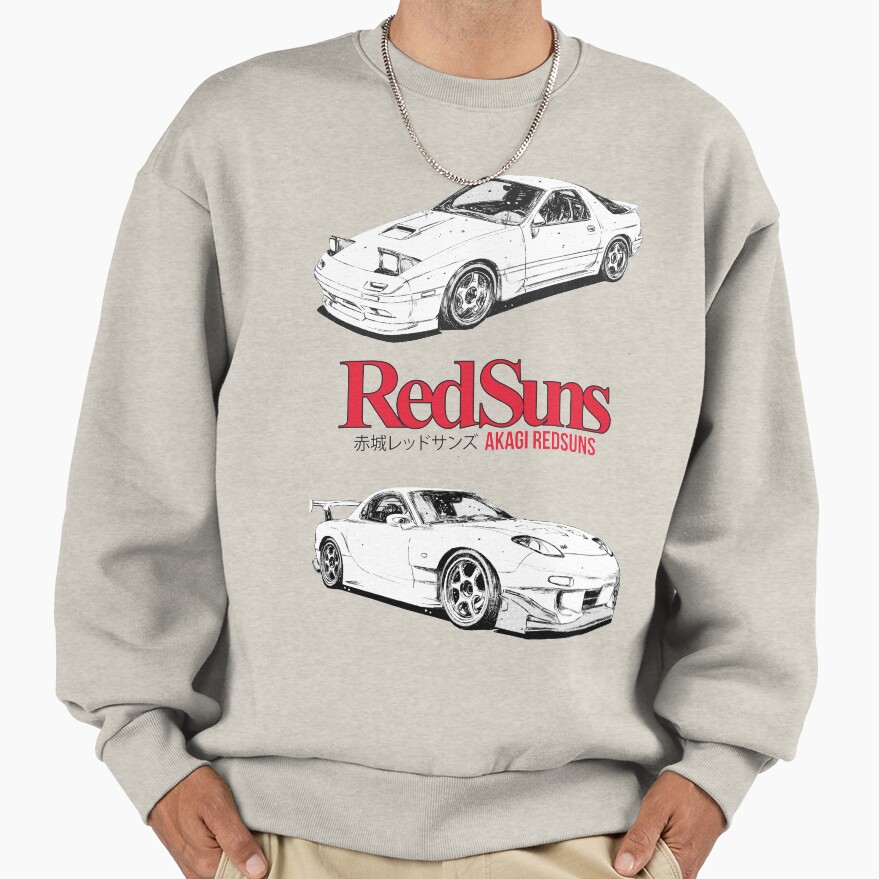 Initial D Akagi Redsuns Bassic Design Sweatshirt - Image 3