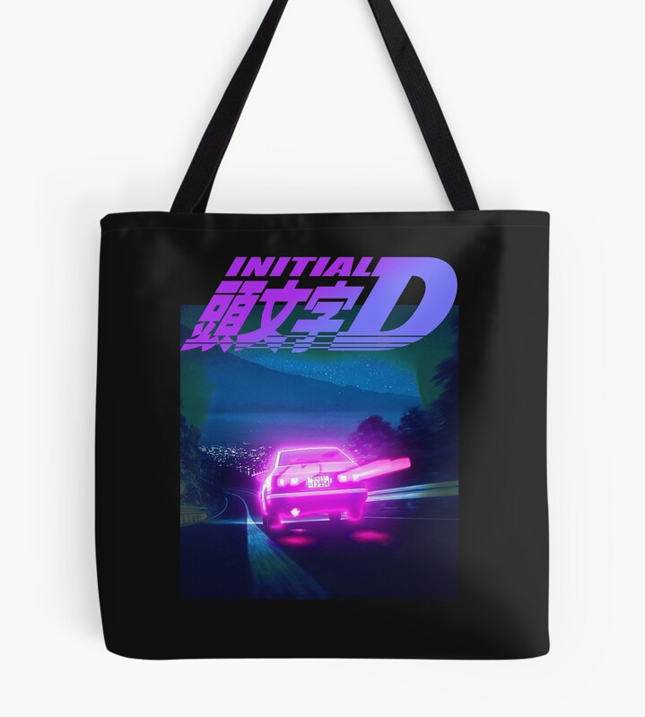 Initial D Neon Light Ae86 Vintage Design Tote Bag