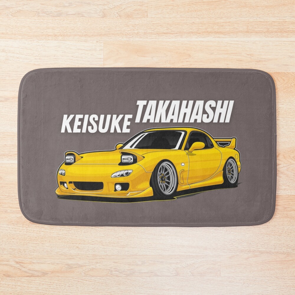 Hot Anime Initial D Keisuke Takahashi Fd Rx7 Bath Mat