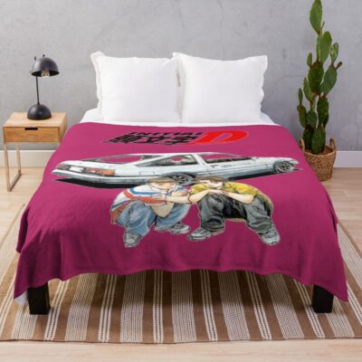 Anime Initial D Takumi And Itsuki Colorfull Throw Blanket