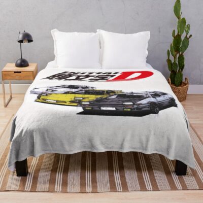 Initial D Ae86 And Rx7 Sketch Throw Blanket