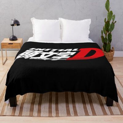Anime Initial D Logo Classic Design Throw Blanket