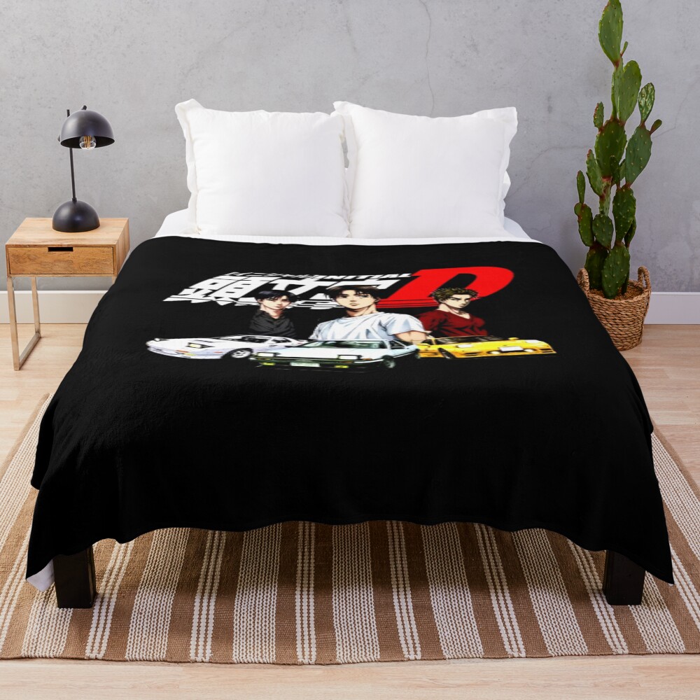 Initial D Main Characters Funny Throw Blanket