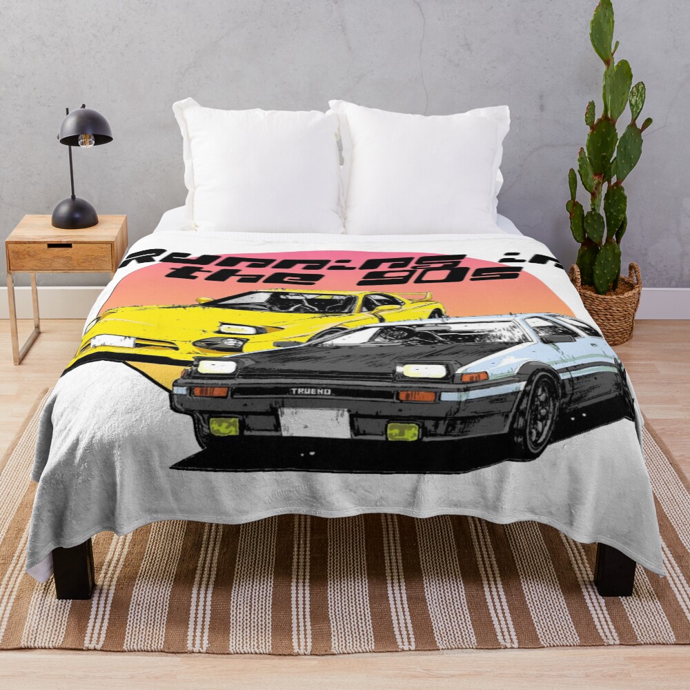 Initial D Running In The 90s Manga Throw Blanket
