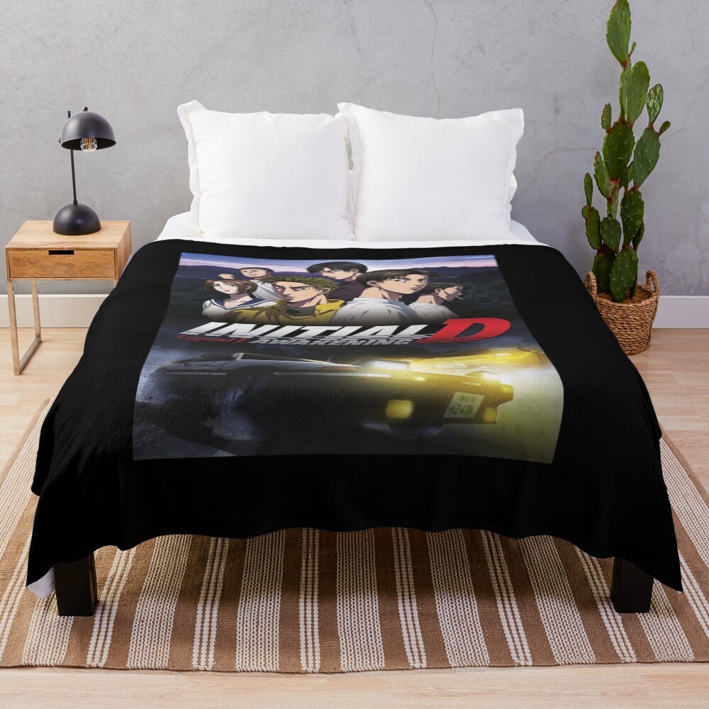 Anime Initial D Characters Cute Throw Blanket