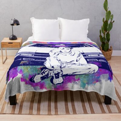 Initial D Takumi Ae86 Watercolor Throw Blanket