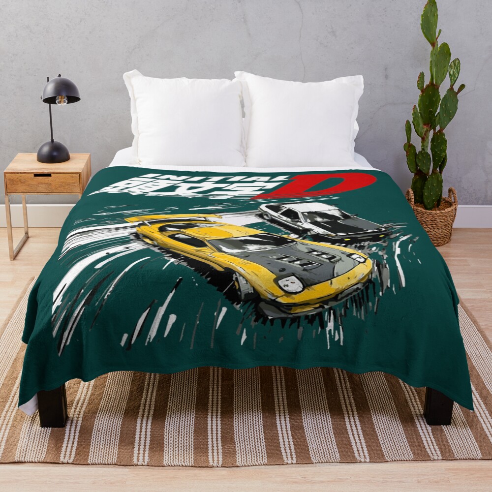 Initial D Mountain Drift Racing Tandem Ae86 Throw Blanket