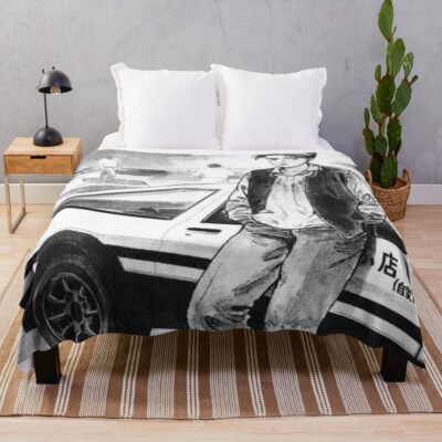 Initial D Takumi Manga Ae86 Vintage Design Throw Blanket