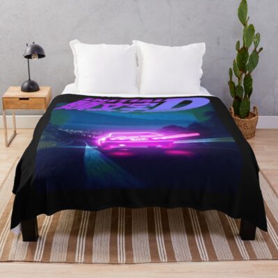 Initial D Neon Light Ae86 Vintage Design Throw Blanket