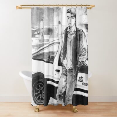 Initial D Takumi Manga Ae86 Vintage Design Shower Curtain