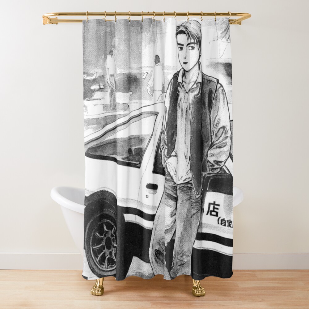 Initial D Takumi Manga Ae86 Vintage Design Shower Curtain