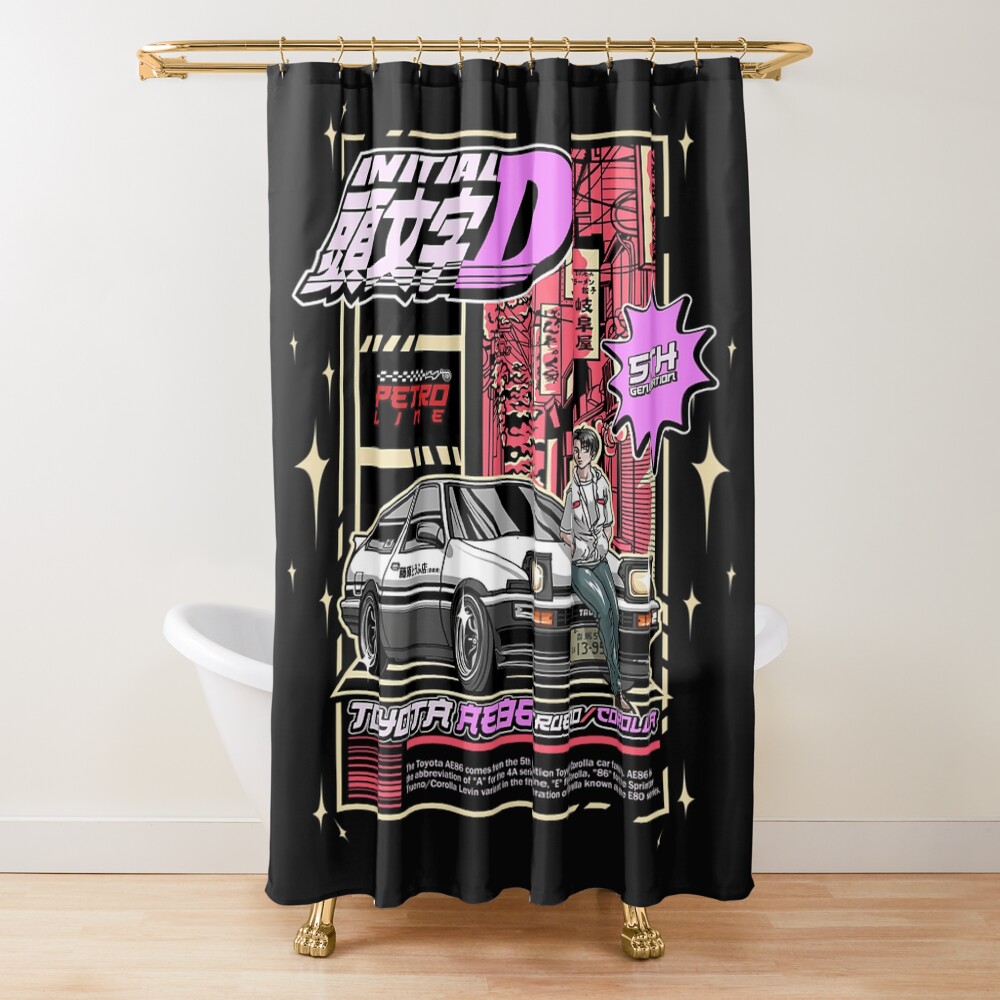 Best Design Ae 86 Initial D Anime Shower Curtain