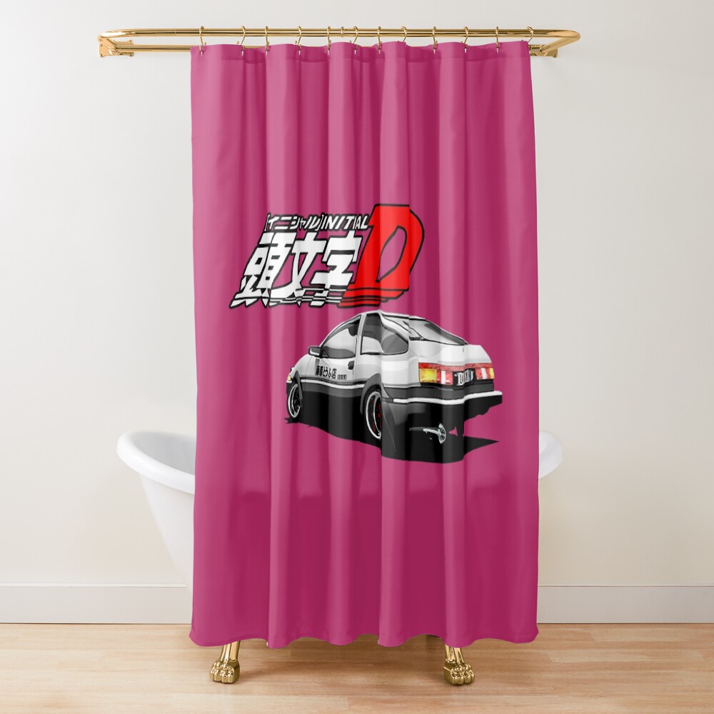 Initial D Ae89 Trueno Retro Design Shower Curtain