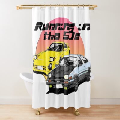 Initial D Running In The 90s Manga Shower Curtain