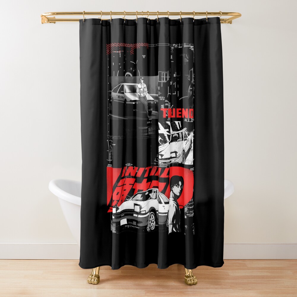 Hot Design Anime Initial D Vintage Shower Curtain