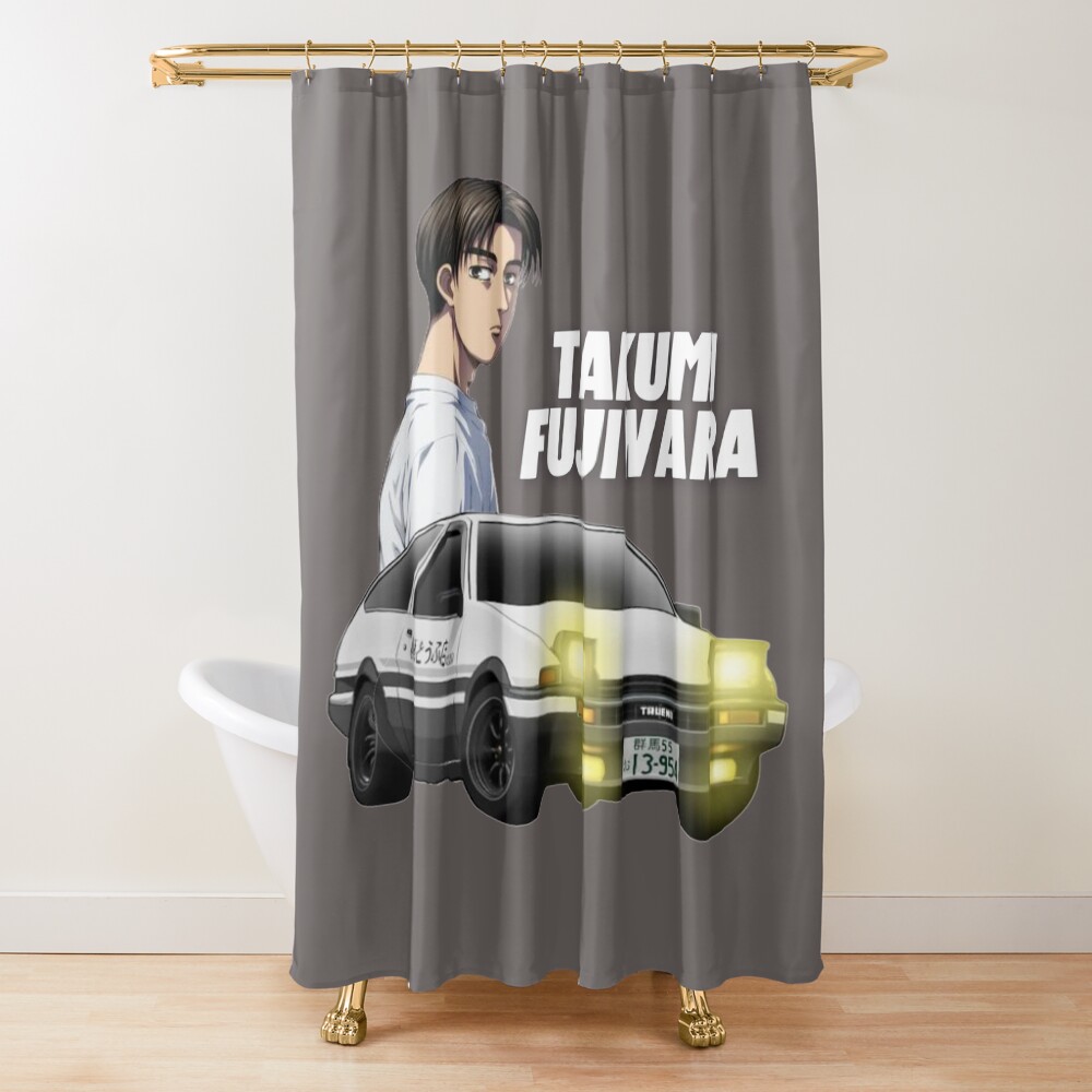 Hot Item Initial D Takumi Fujiwara Ae86 Shower Curtain