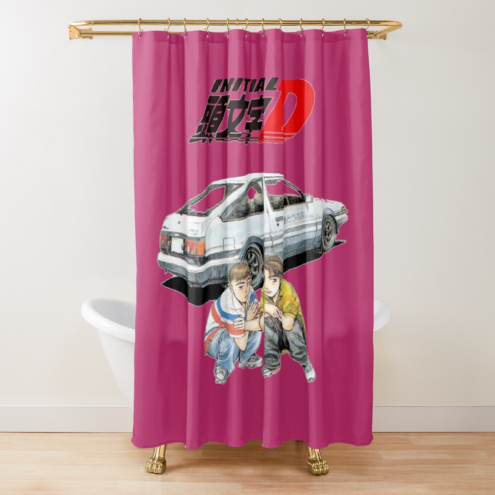 Anime Initial D Takumi And Itsuki Colorfull Shower Curtain