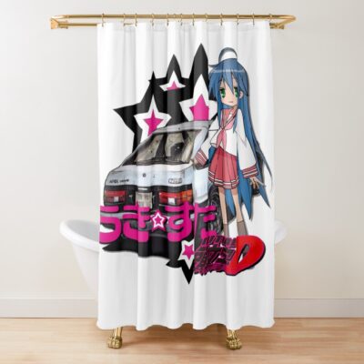 Lucky Star Konata Intitial D Shower Curtain