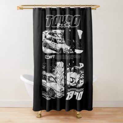 Best Design Initial D Retro Shower Curtain