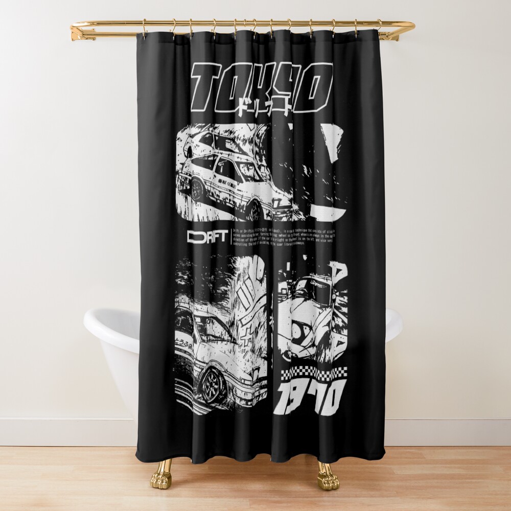 Best Design Initial D Retro Shower Curtain