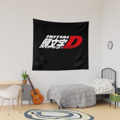Anime Initial D Logo Classic Design Tapestry