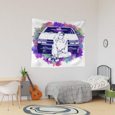 Initial D Takumi Ae86 Watercolor Tapestry