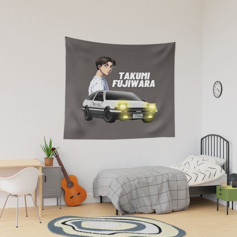 Hot Item Initial D Takumi Fujiwara Ae86 Tapestry
