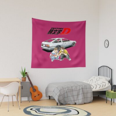 Anime Initial D Takumi And Itsuki Colorfull Tapestry