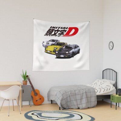 Initial D Ae86 And Rx7 Sketch Tapestry