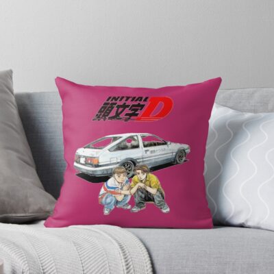 Anime Initial D Takumi And Itsuki Colorfull Throw Pillow