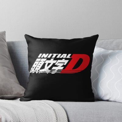 Anime Initial D Logo Classic Design Throw Pillow