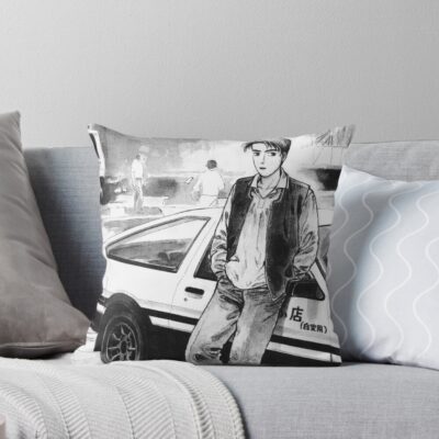 Initial D Takumi Manga Ae86 Vintage Design Throw Pillow