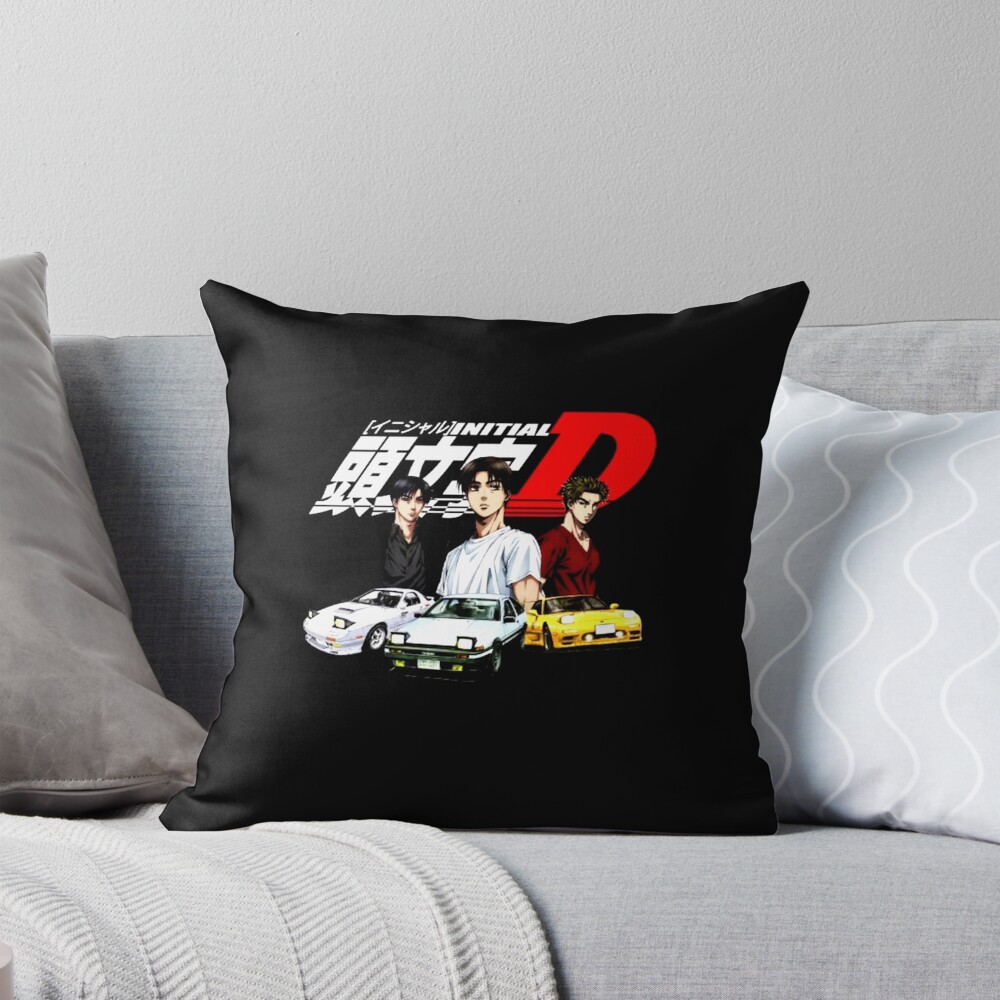 Initial D Main Characters Funny Throw Pillow